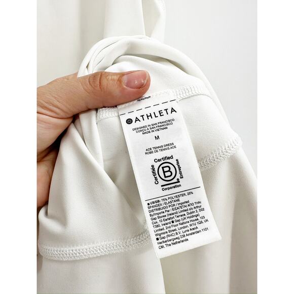 Athleta Ace White Sleeveless Tennis Athletic Sports Mini Dress Size Medium - Picture 4 of 5